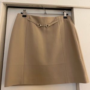 Horse bit Khaki Mini Skirt